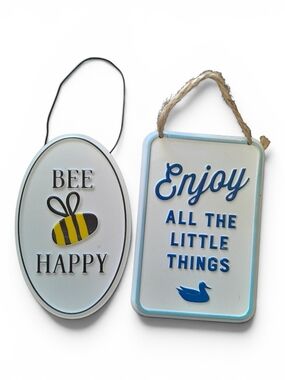 Hobby Lobby Bee Happy & Enjoy Wall Plaques